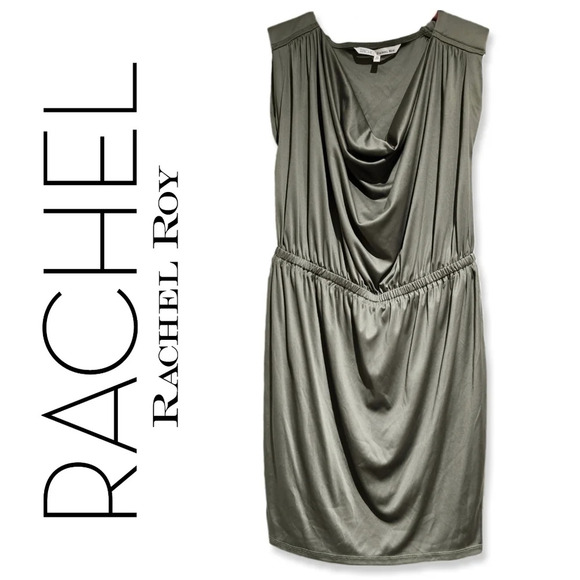 RACHEL Rachel Roy Dresses & Skirts - RACHEL Rachel Roy Loden Sleeveless Blouson Dress, Elastic Waist, Cowl Neck, XS